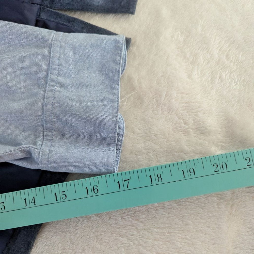 Quacker Factory Sunflower Button Down Denim Shirt - 1X - Picture 6 of 7